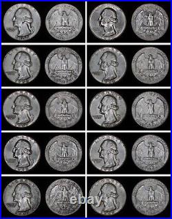 Complete Washington silver quarter date/mint set (1932-1964)