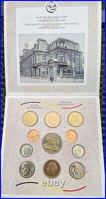 Complete set 1989 Belgium uncirculated 1989 coins collectible vintage coin set