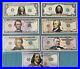 Complete set of 7 Genuine Legal Tender 2-sided colorized bills $1-$100