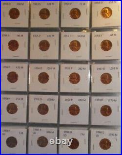 Complete set of BU Lincoln Cents, business strikes, from 1940 P