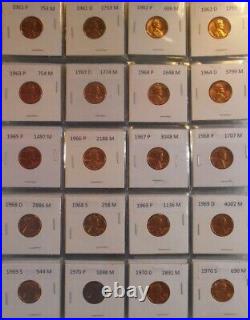 Complete set of BU Lincoln Cents, business strikes, from 1940 P