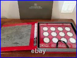 Complete set with display case. Canada Silver Lunar Lotus Coin Series with COA