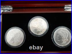 Complete uncirculated last year issue morgan silver dollars set of 3 1921