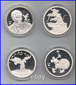 Disney Rarities Mint Complete Set of all 4 1oz 999 Silver Coin Medallions