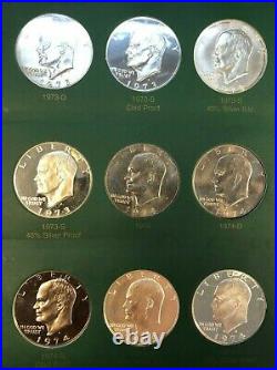 Eisenhower Dollar Complete BU & Proof Set in Coin Collector Album