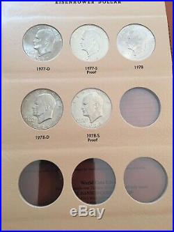 Eisenhower Dollars Complete Roll Set! 20 Albums! 640 Unc & Proof Coin Collection