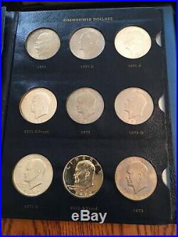 Eisenhower Silver Dollar Complete 32 Coin Set! All BU And Proof. Dansco Album