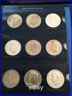 Eisenhower Silver Dollar Complete 32 Coin Set! All BU And Proof. Dansco Album