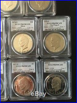 Eisenhower Silver Dollars Complete Set Of 11 Numbered Series PR69DCAM