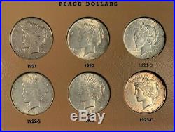 Exceptional Peace Dollar Complete Set, 1921-1935, Premier CH/BU