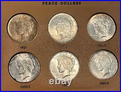 Exceptional Peace Dollar Complete Set, 1921-1935, Some Toned, Very High Grade