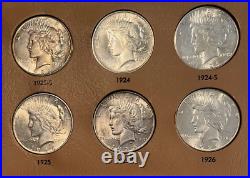 Exceptional Peace Dollar Complete Set, 1921-1935, Some Toned, Very High Grade