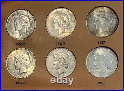 Exceptional Peace Dollar Complete Set, 1921-1935, Some Toned, Very High Grade