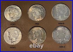 Exceptional Peace Dollar Complete Set, 1921-1935, Some Toned, Very High Grade