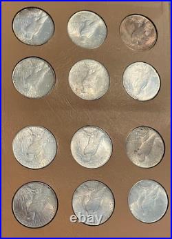 Exceptional Peace Dollar Complete Set, 1921-1935, Some Toned, Very High Grade