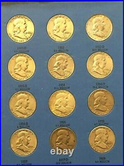 FRANKLIN Half Dollar Set 1948 1963 COMPLETE 35 coins 90% SILVER