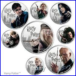 Fiji 2020 8 x 1$ HARRY POTTER Characters Coins COMPLETE 8-COIN SET Silver Coin