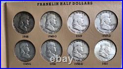 Franklin Half Dollar 1948-1963 Complete SILVER Set in Dansco Album Nice