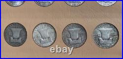 Franklin Half Dollar 1948-1963 Complete SILVER Set in Dansco Album Nice