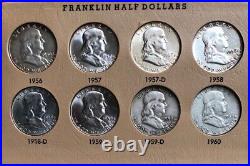 Franklin Half Dollar 1948-1963 Complete SILVER Set in Dansco Album Nice