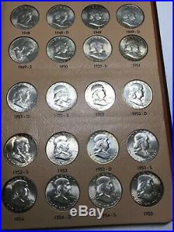 Franklin Half Dollar Set Brilliant Uncirculated Complete 1948-1963 Pds Mints