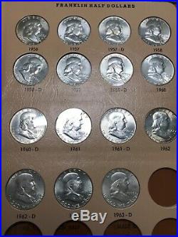Franklin Half Dollar Set Brilliant Uncirculated Complete 1948-1963 Pds Mints