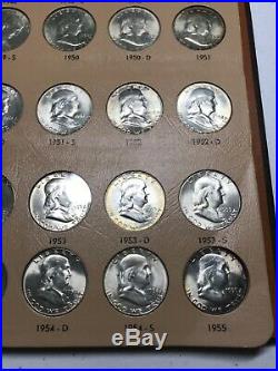 Franklin Half Dollar Set Brilliant Uncirculated Complete 1948-1963 Pds Mints