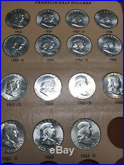 Franklin Half Dollar Set Brilliant Uncirculated Complete 1948-1963 Pds Mints