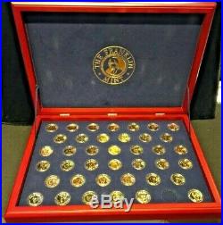 Franklin Mint Complete Presidential Dollar Set WithCase (39 Coins) Gold Plated