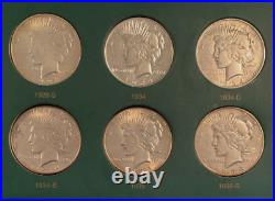 Gorgeous Peace Silver Dollar Complete Full 24 Coin Set, 1921-1935, Beautiful