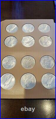 High Grade Peace Silver Dollar Complete 24 Coin Set ALL UNCIRCULATED MS++