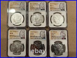In Hand 2021 Morgan Silver Dollars & Peace NGC MS70 6 complete Set with COAs