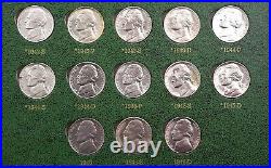 Jefferson Nickel Complete BU MS UNC P & D Set 1938 1988 Silver vintage whitman