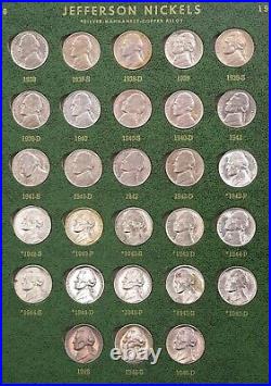 Jefferson Nickel Complete BU MS UNC P & D Set 1938 1988 Silver vintage whitman