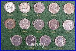 Jefferson Nickel Complete BU MS UNC P & D Set 1938 1988 Silver vintage whitman