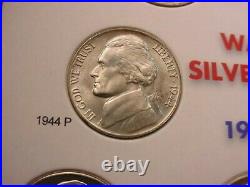Jefferson Silver War Nickel Magnificent Bu Complete 11 Coin Set In Holder! #1000