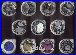 Kazakhstan 2006-2015 Complete Space Bi-metal Silver-Tantalum 11 Coins Set