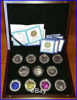 Kazakhstan 2006-2015 Complete Space Bi-metal Silver-Tantalum 11 Coins Set