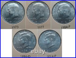 Kennedy Half Dollar Set Complete 1964-2021 P & D in Dansco Album UNC/AU