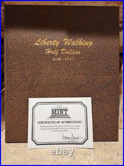 LIBERTY WALKING SILVER HALF DOLLAR COMPLETE SHORT SET 1941-1947 IN DANSCO WithCOA