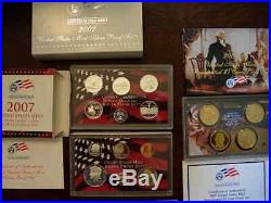 Lot US Mint Silver Proof complete coin sets 2002 2003 2004 2005 2006 2007 2008