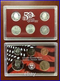 Lot of 11 U. S. Mint SILVER PROOF sets 1999 through 2009 (Complete Run)