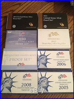 Lot of Proof Sets Complete 2013,2012,2011,2010,2009,2008,2007,2006,2005,2004