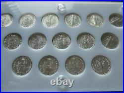 Mercury Silver Dimes Beautiful GEM BU Set 1941-1945 P, D, S (15 Coins) Complete