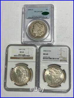 Morgan Dollar Complete 95 Coin Set All Key Dates & Mint Marks 1893-s Pcgs Graded