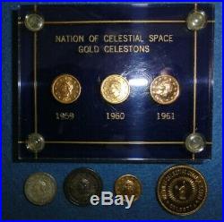 Nation Of Celestial Space, Complete Set (7) Coins, Celestons, Joules, And Erg