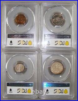 Near Complete 1942 Proof Set Cent, Nickel, Dime & Quarter PCGS PR63-PR66