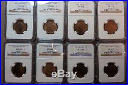Near Complete UNC 109 Coin Great Britain UK Half Penny Set NGC MS65 1860 -1967