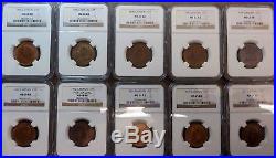 Near Complete UNC 109 Coin Great Britain UK Half Penny Set NGC MS65 1860 -1967
