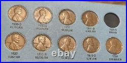 Nearly complete (-6) Lincoln folder 1909-1940 with19 UNC coins, premium set READ